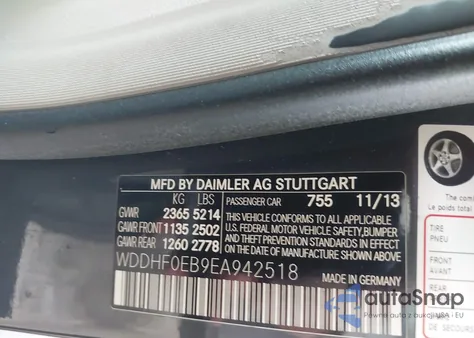 2014 Mercedes-Benz E 250 Bluetec из США, поврежденный, VIN WDDHF0EB9EA942518